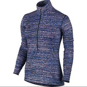 Nike Women`s Pro Warm‎ Half Zip Running Pull Over Purple Sz S